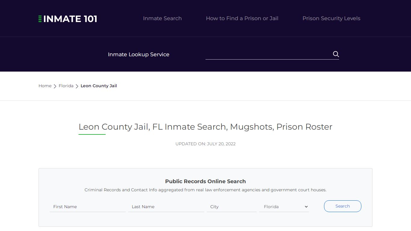 Leon County Jail, FL Inmate Search, Mugshots, Prison Roster